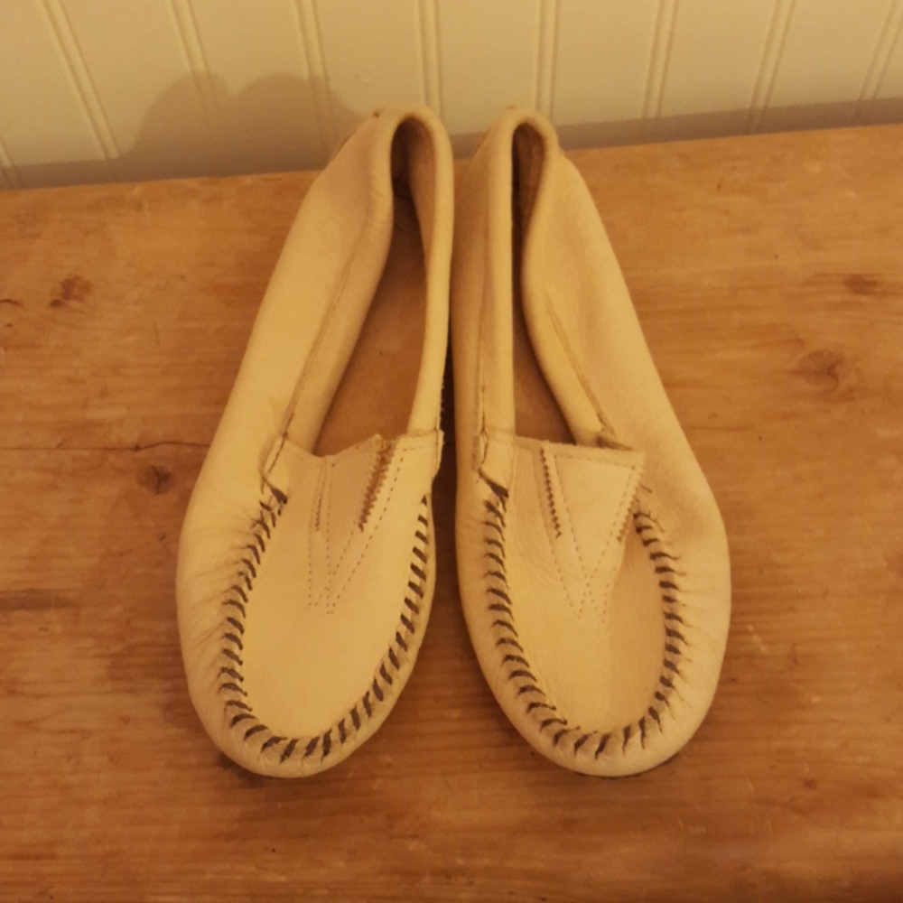 Suede Cream Moccassins